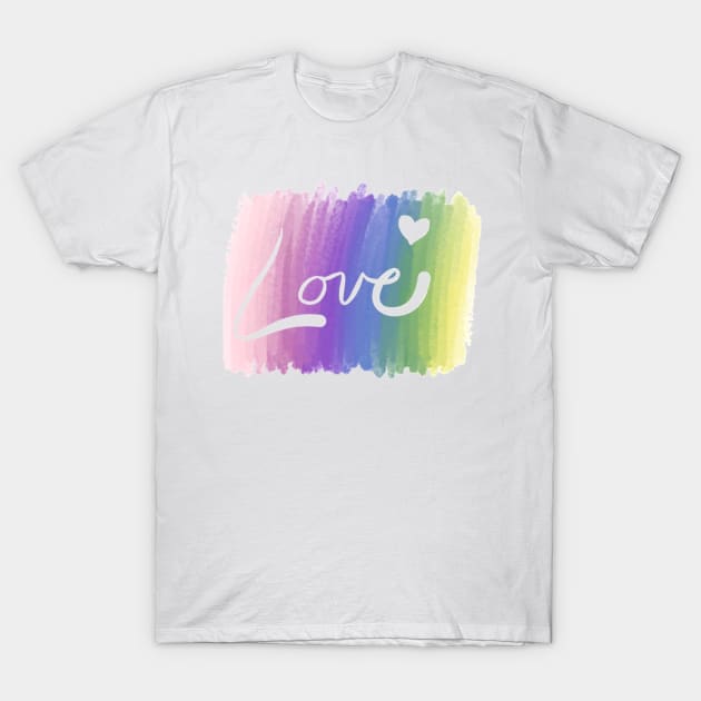 Rainbow Love T-Shirt by stickypixie